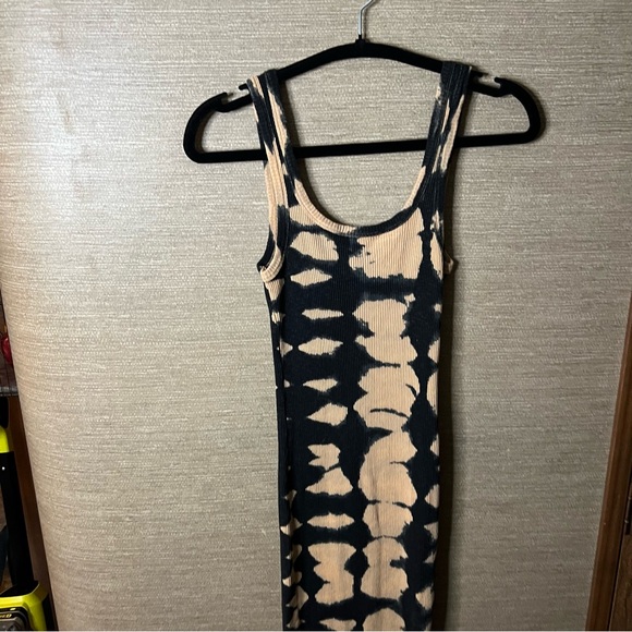 ZARA NEW WOMAN STRAPPY TIE-DYE MIDI DRESS  black & brown size small - Picture 10 of 13